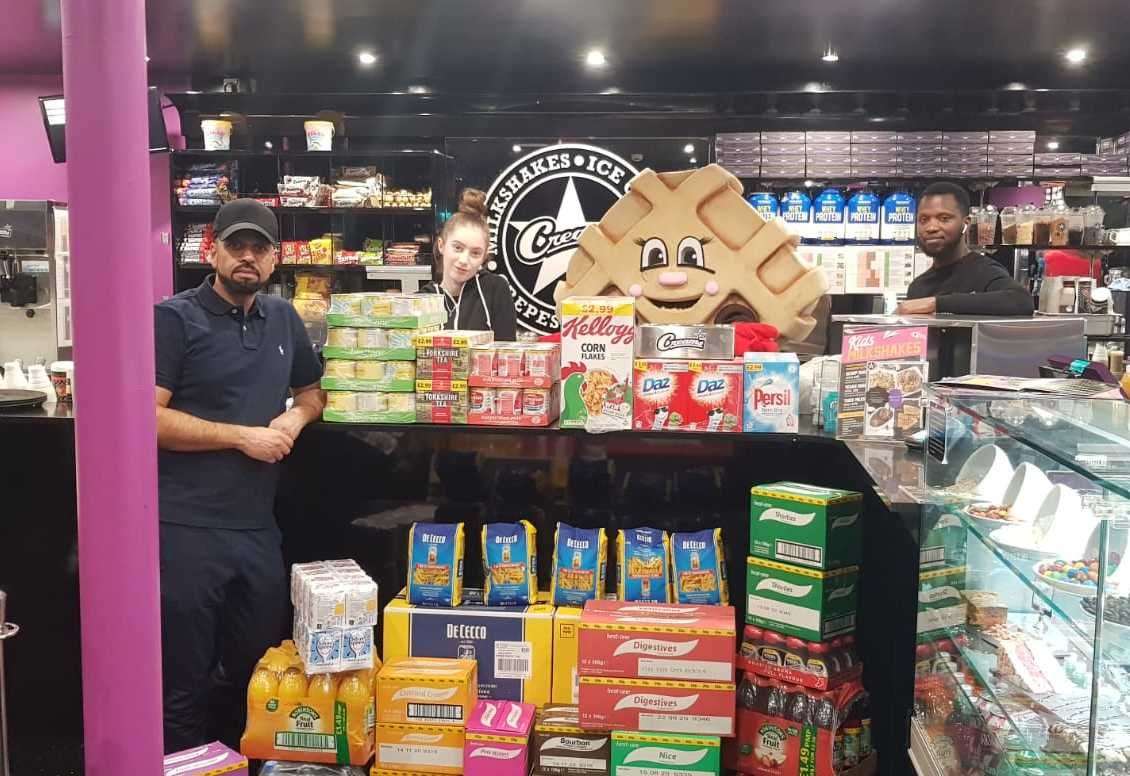 Staff at Creams Gravesend are running a food bank.