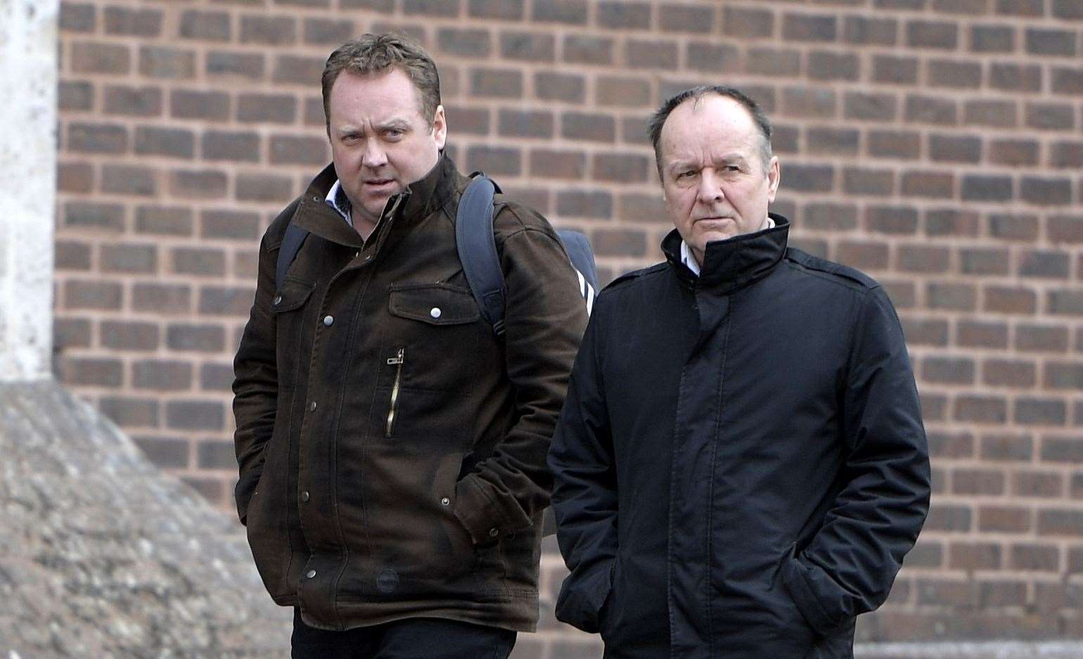 Ben, left, and Nigel Goodall outside Maidstone Crown Court. Picture: Barry Goodwin.