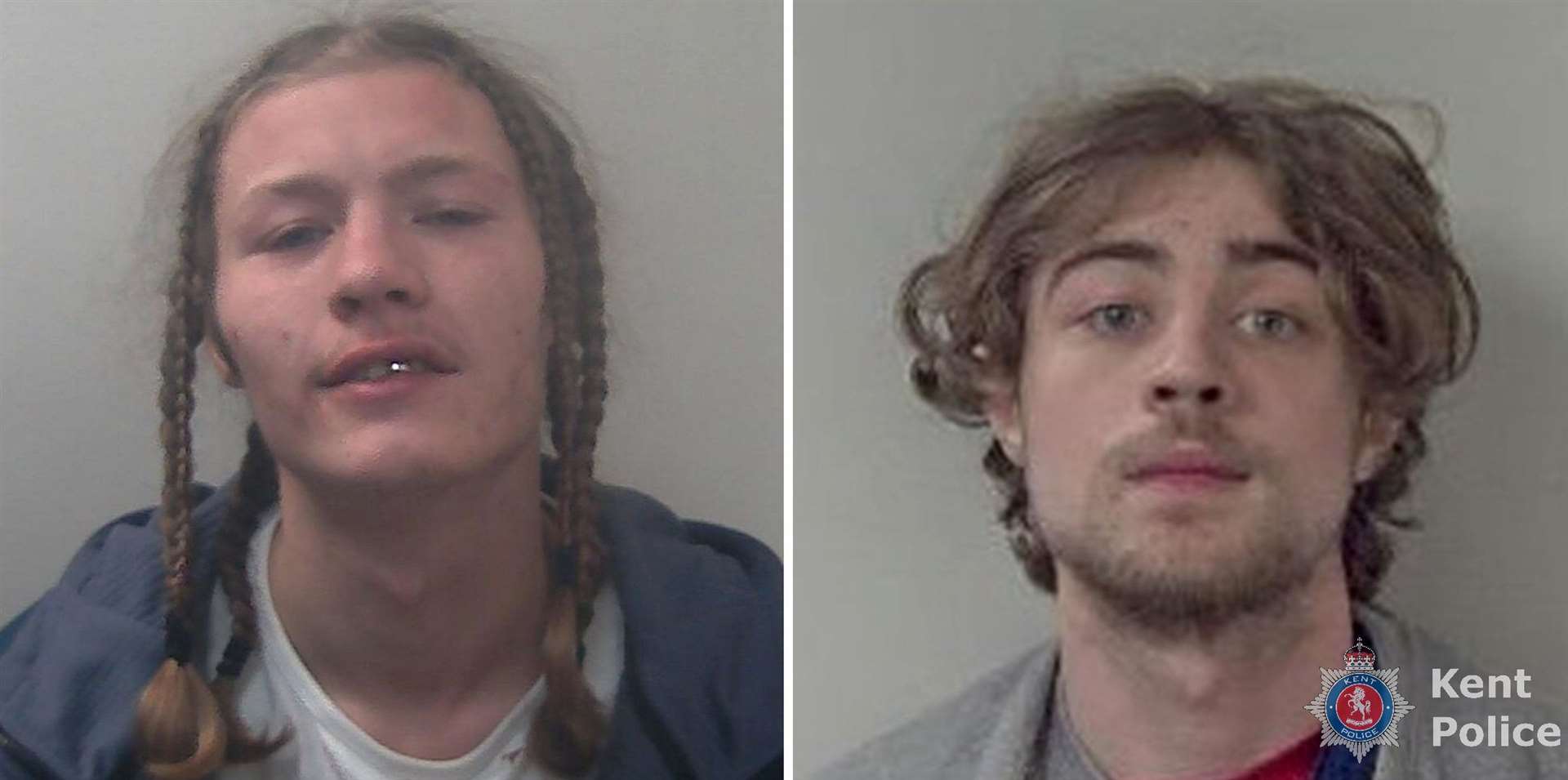 Jack Grindley, 21, and Leon Melson, 20, were jailed after breaking into a property in Lauren Van Der Post Way in Ashford
