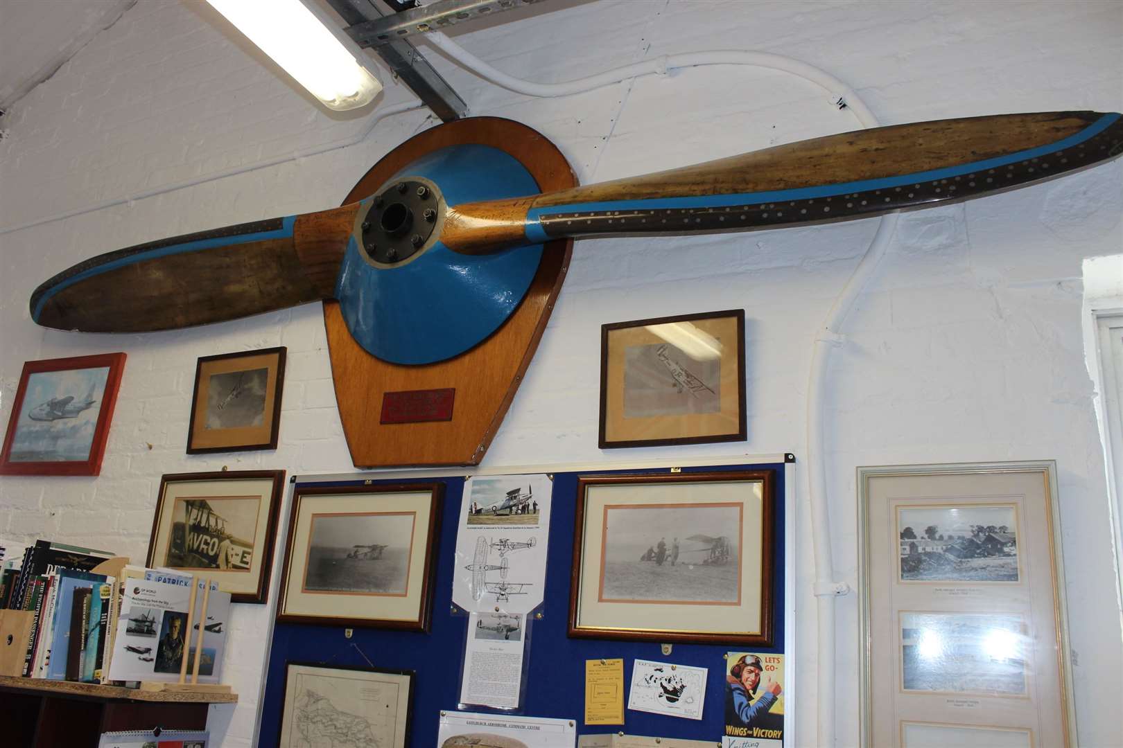 Inside the Eastchurch Aviation Museum on the Isle of Sheppey which was the birthplace of British aviation