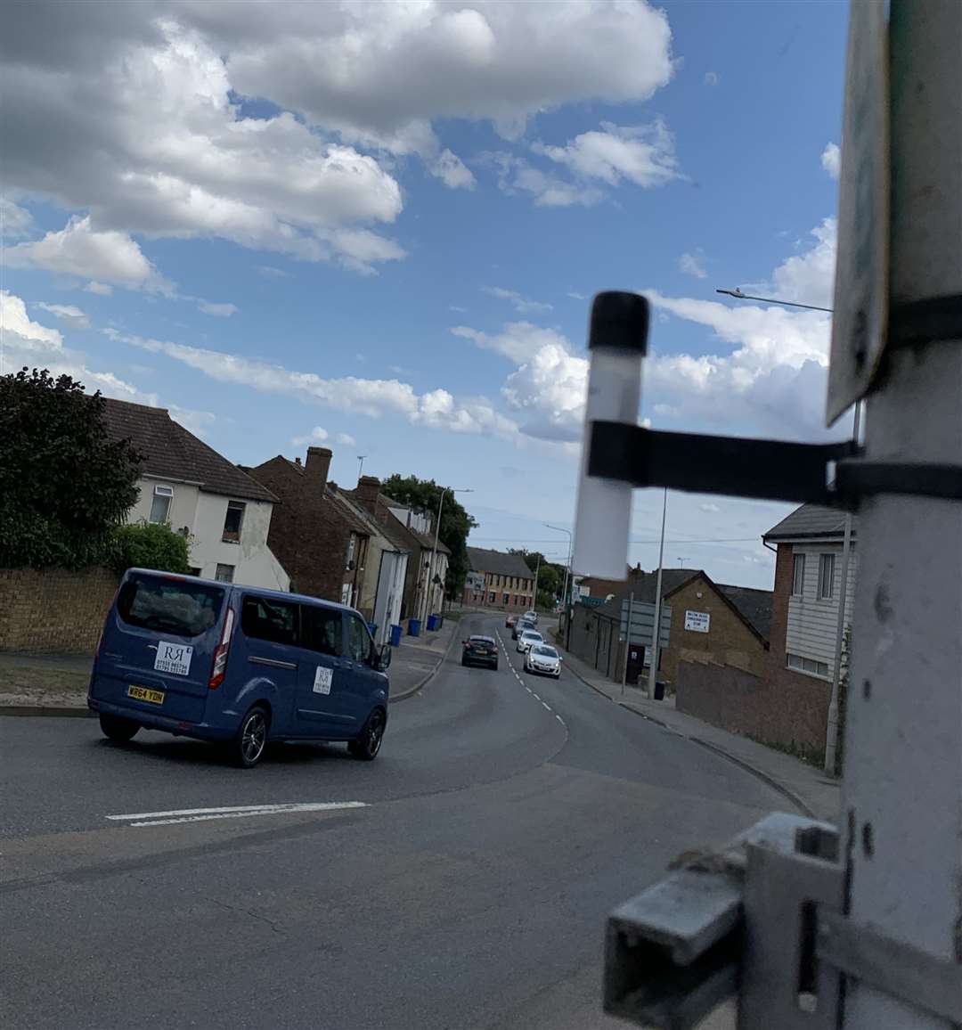 One of the sensors used to detect emissions in St Pauls Street in Milton Regis, near Sittingbourne