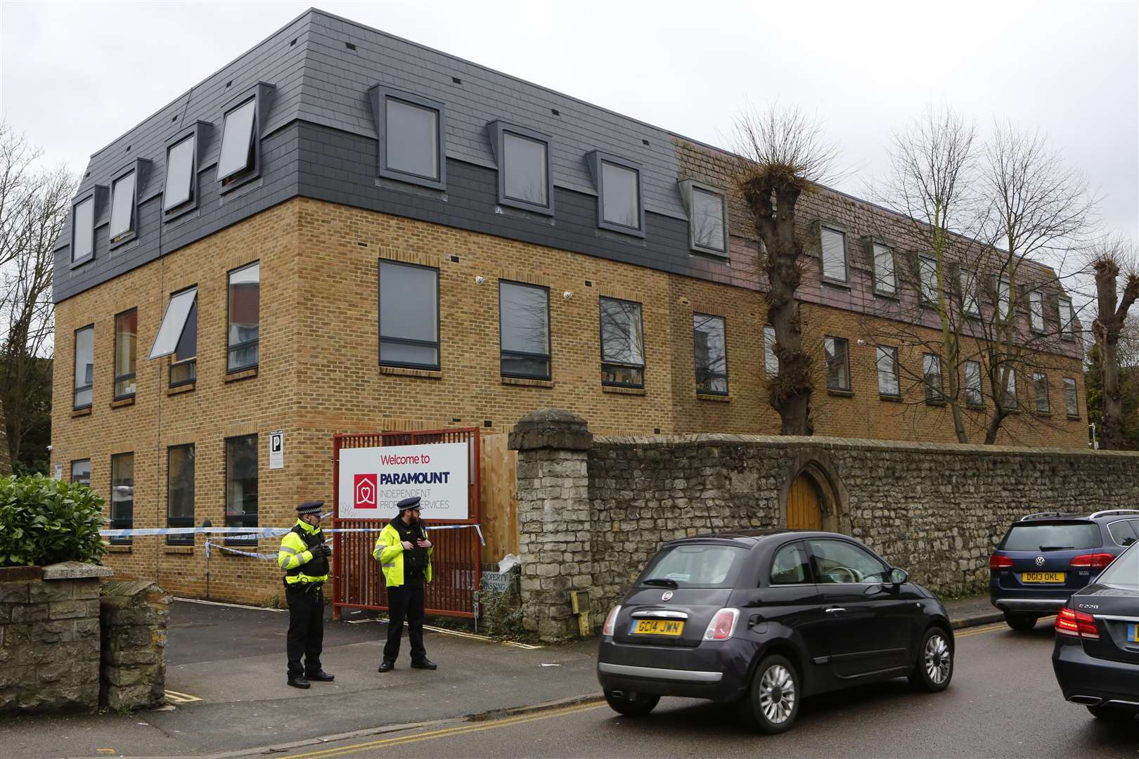 Officers on the scene at Chaucer House, Knightrider Street, Maidstone. Picture: Andy Jones