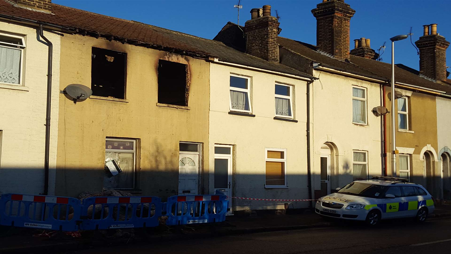 A fire ripped through this house in Station Road, Strood, last night
