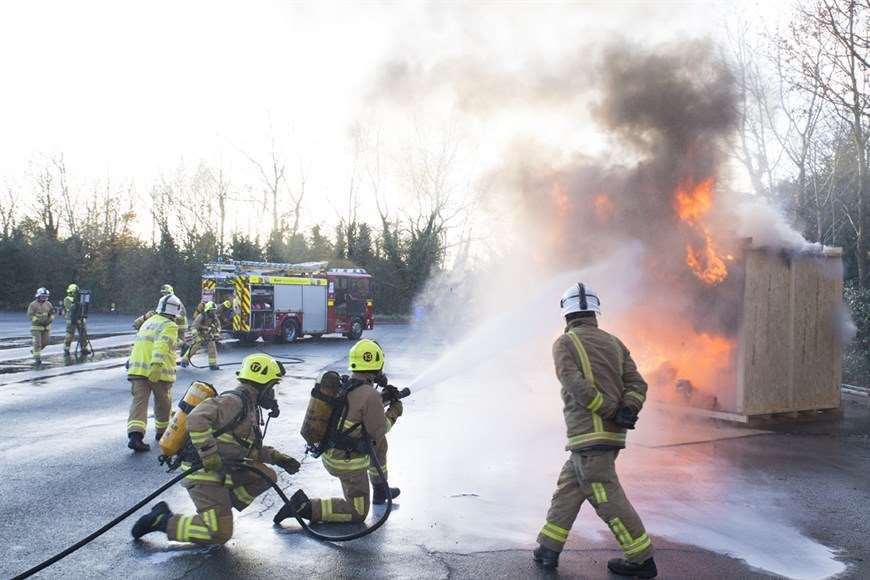 A new group of recruits have been brought in by Kent Fire and Rescue Service. Picture: KFRS