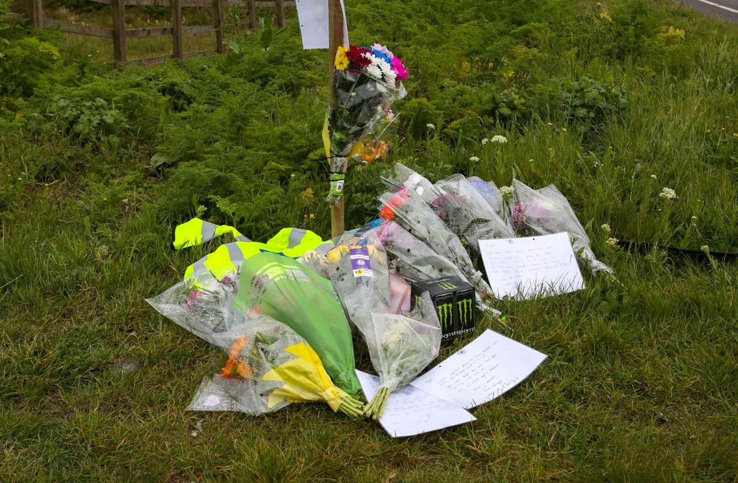Tributes were left in Swale Way, Sittingbourne, following the crash. Picture: UKNIP