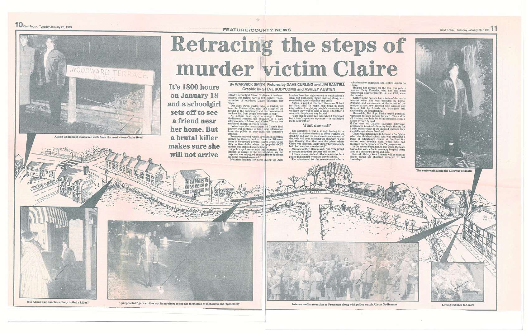 Newspaper cuttings from January 1993