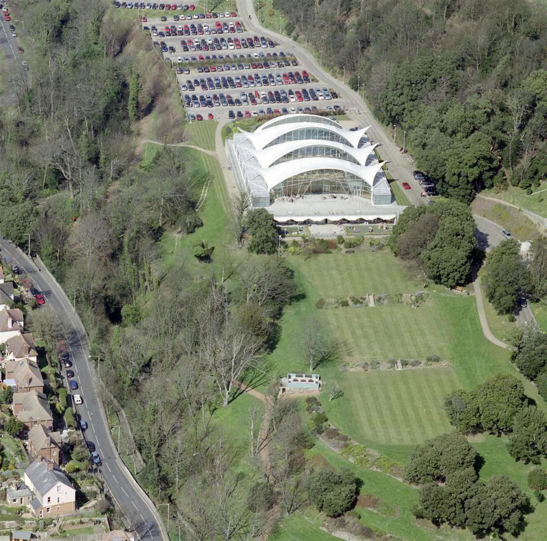 The park, Pavilion and car park seen from the air. Picture: Denny Rowland