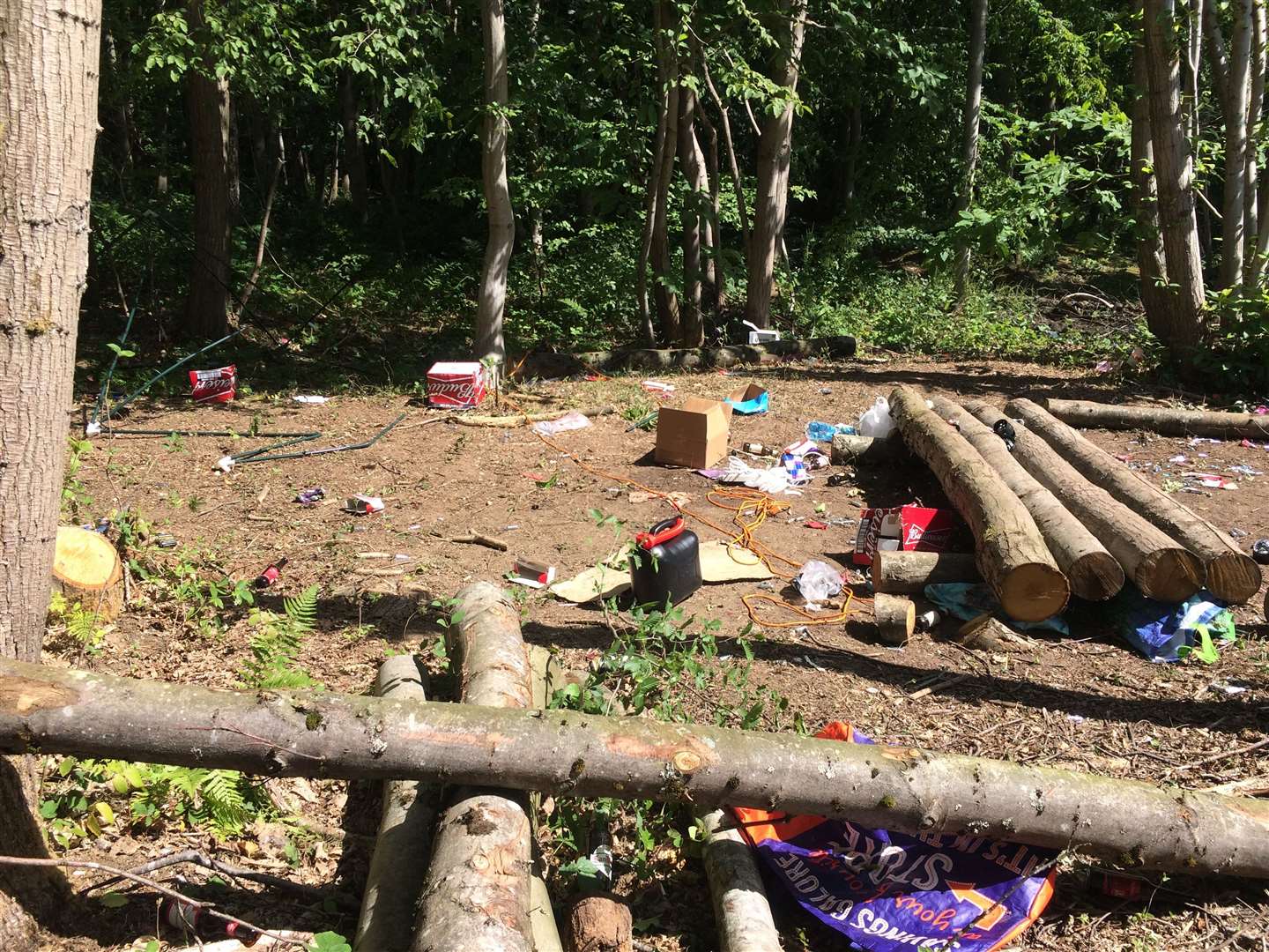 Litter strewn over rave site in the Vigo Village woodland, near Gravesend, angered residents after a rave