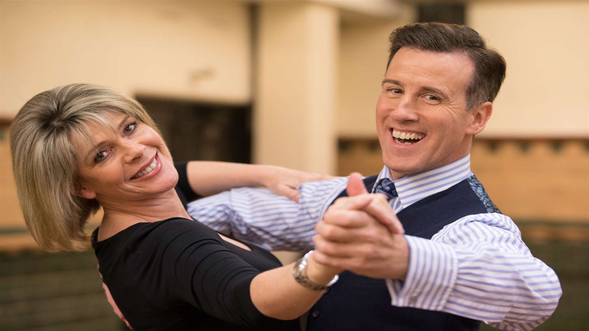 Anotn du Beke with Strictly partner Ruth Langsford in rehearsals this year Picture: Aaron Chown/PA Photos