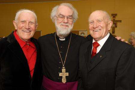 Dr Rowan Williams with twins Donald Patrick Wilson and Patrick Donald Wilson