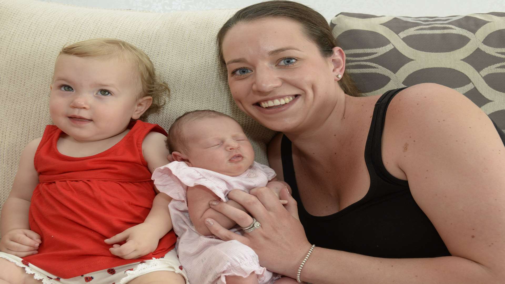 Laura Prince with daughters Ellie and Poppy