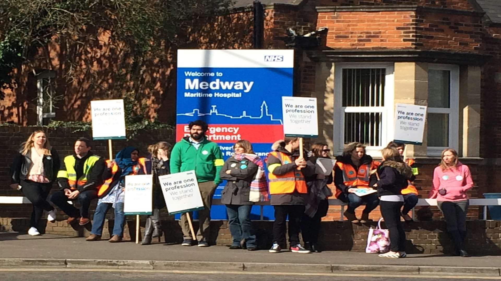 Junior doctors on the picket line at Medway Maritime Hospital