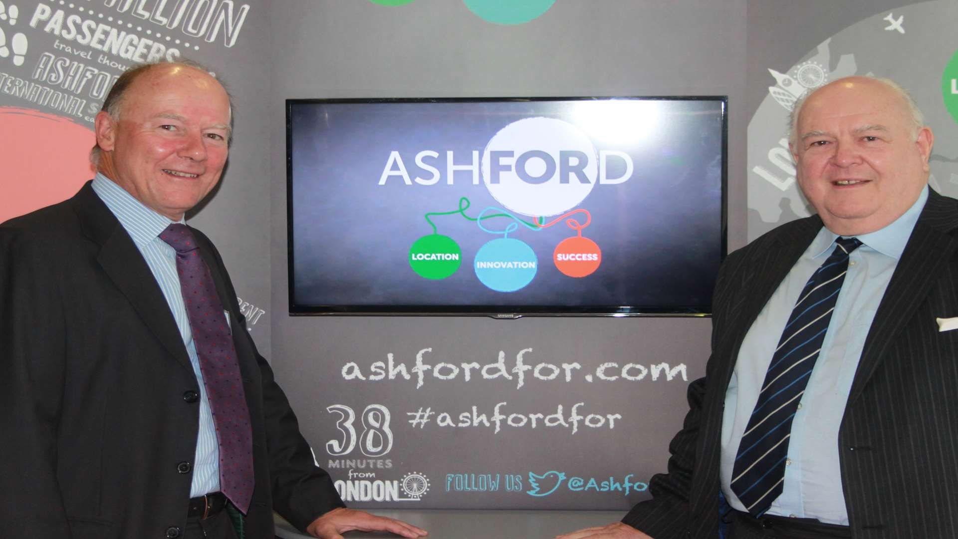 Locate in Kent chairman David Fitzsimmons, left, with Ashford Borough Council leader Gerry Clarkson
