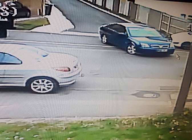A blue vectra was seen leaving the premises. Picture: Cara Conroy.