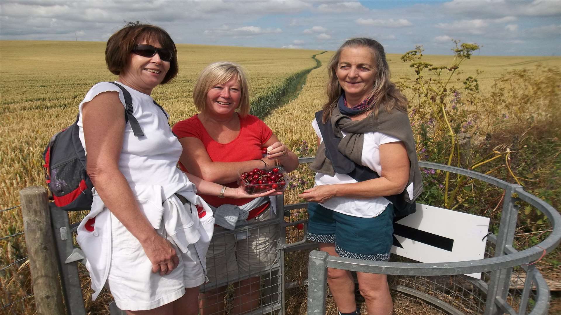 Janet Shields, Iris Digby and Linda Hoskins of Maidstone raise funds for Heart of Kent Hospice at the KM Charity Walk 2014