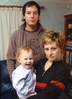 Sophia with her mother Tracy Duggan and uncle Darren Magin. Picture: MATTHEW WALKER