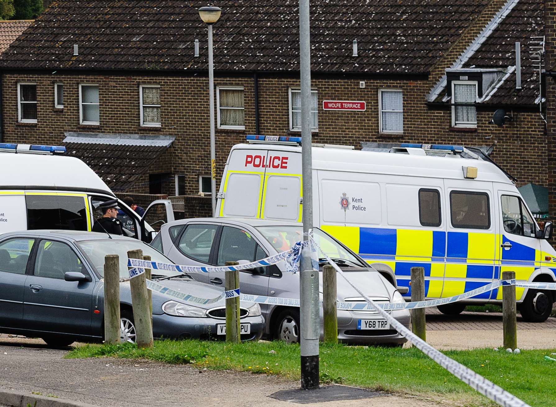 Police on an estate in Dover in a stand-off with a man