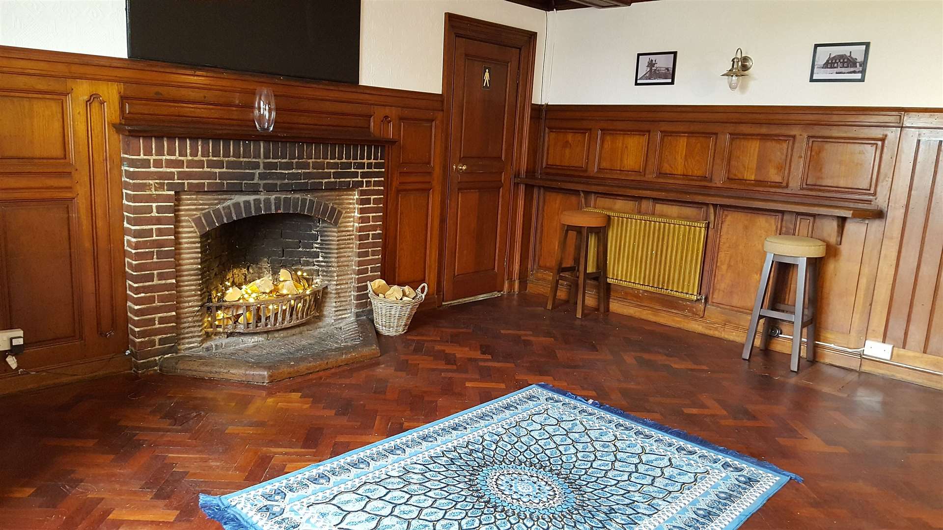 The pub's carpeting has been removed, to make way for wooden floors