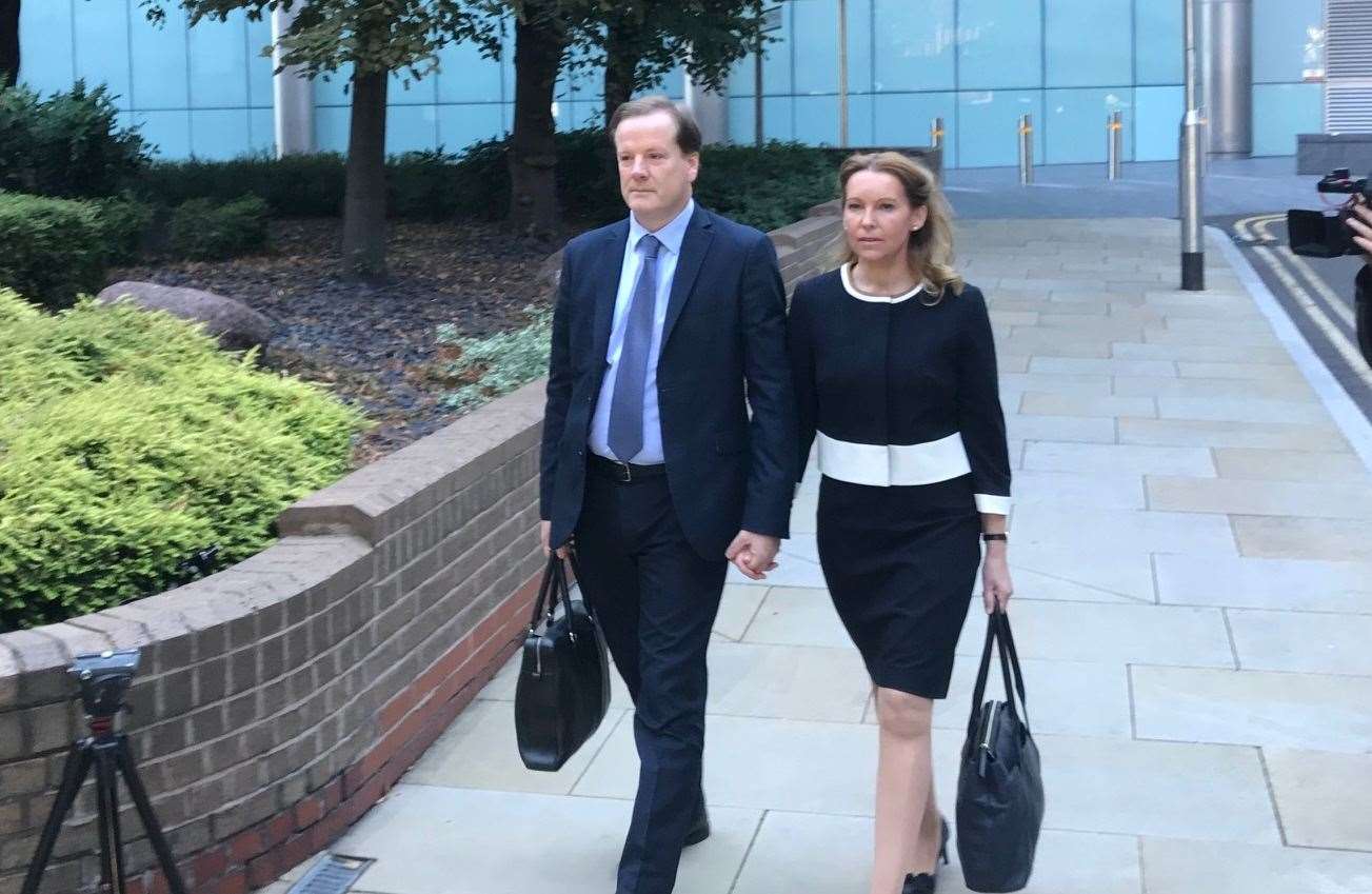 Charlie Elphicke and wife Natalie arriving at Southwark Crown Court during the trial in July
