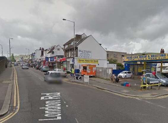 London Road in Dover, at the junction of Beaconsfield Road where the crash happened. Picture: Google Maps.