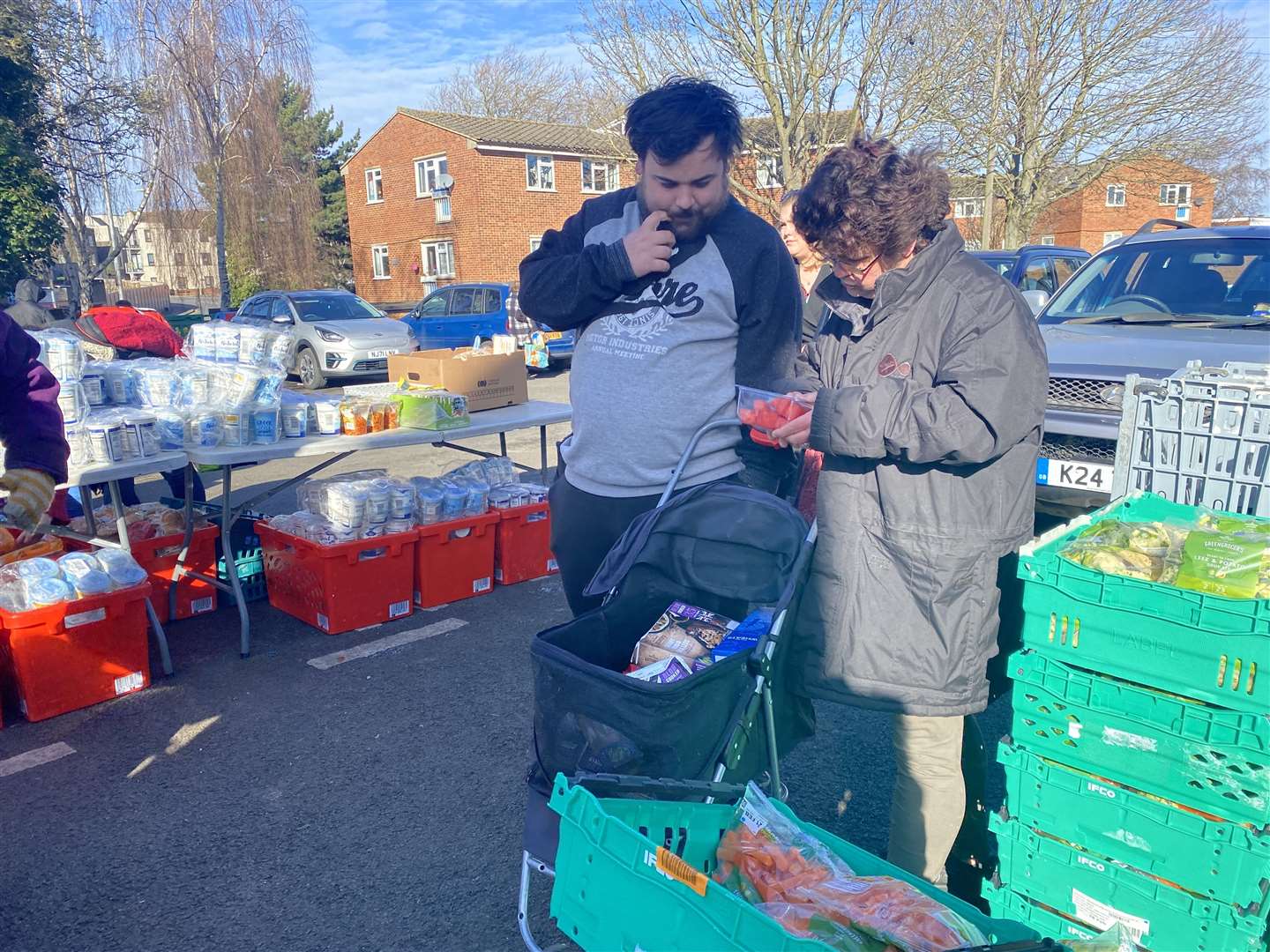 The queue for the food bank can sometimes take up to 45-minutes
