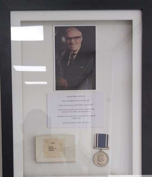 PC George Burgess's long service medal has been returned to his home patch after it was found being sold online. Photo: Kent Police
