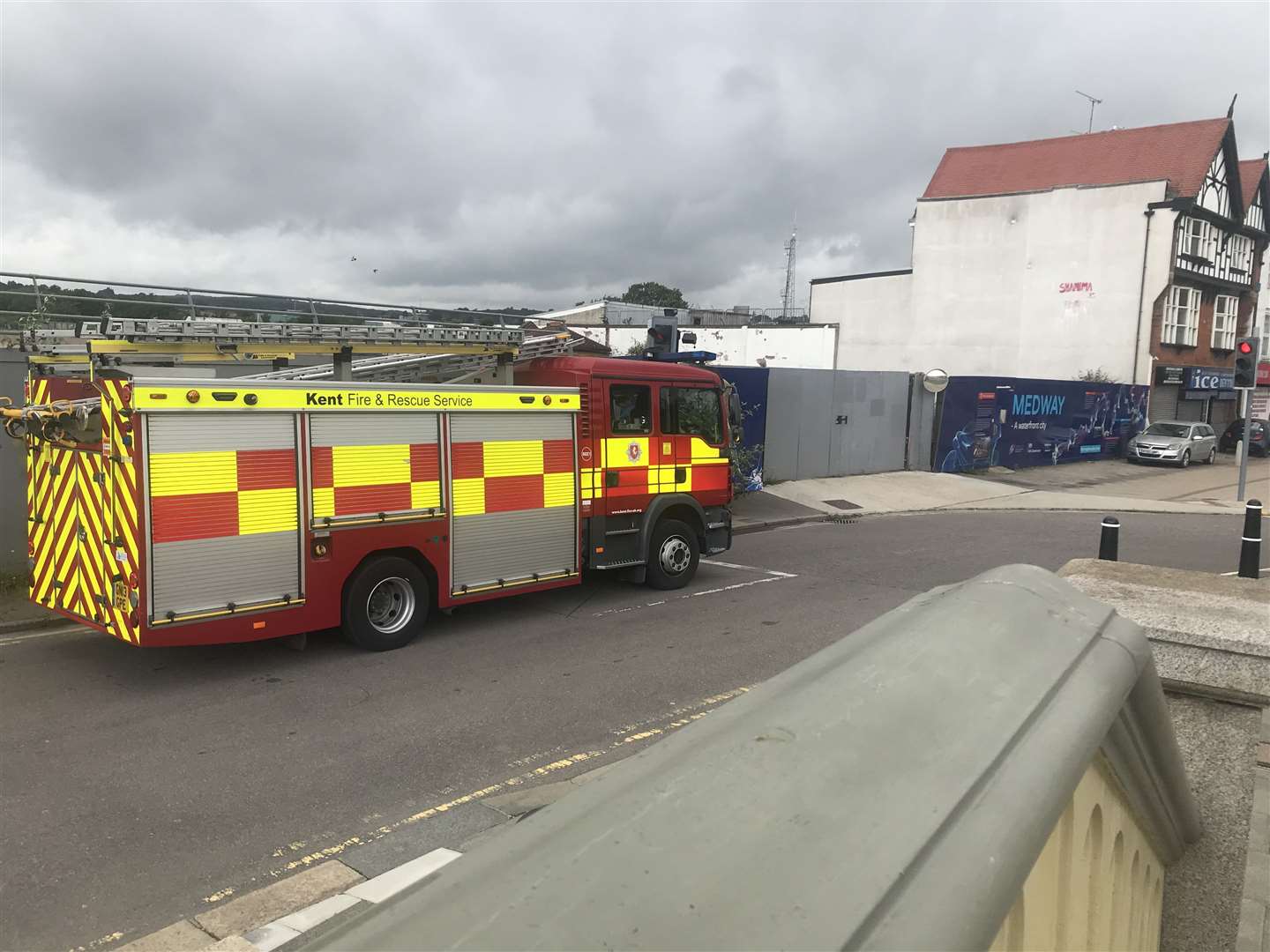 Police, fire and coastguard were called to the scene near Rochester Bridge last Wednesday