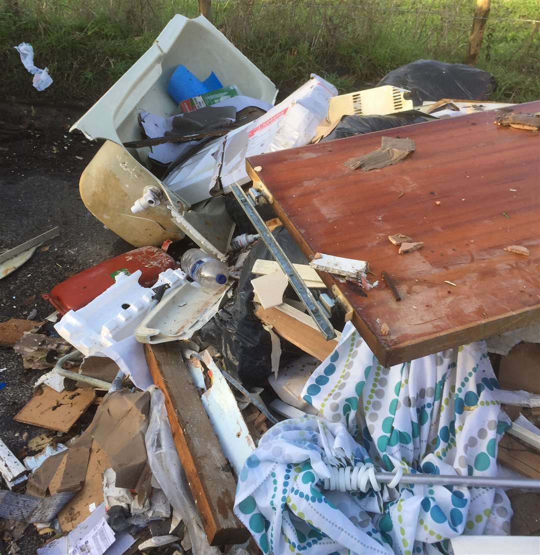 This waste was found dumped in Castle Farm Road in Shoreham, near Sevenoaks. Picture: Sevenoaks District Council