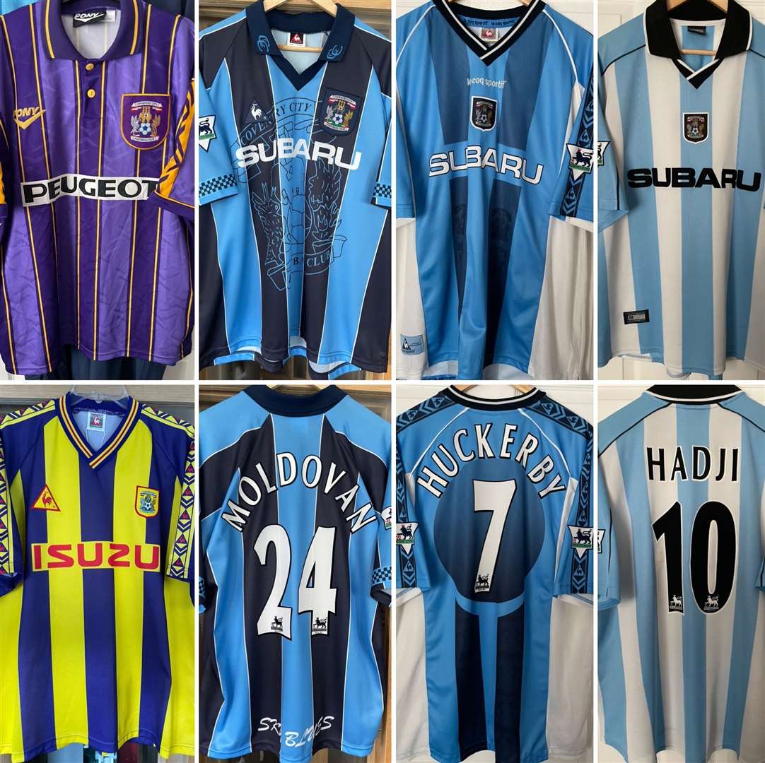 Part of Lee Bowman's Coventry City shirt collection