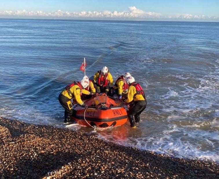 The RNLI boat was launched within nine minutes. Picture: RNLI Walmer Lifeboat