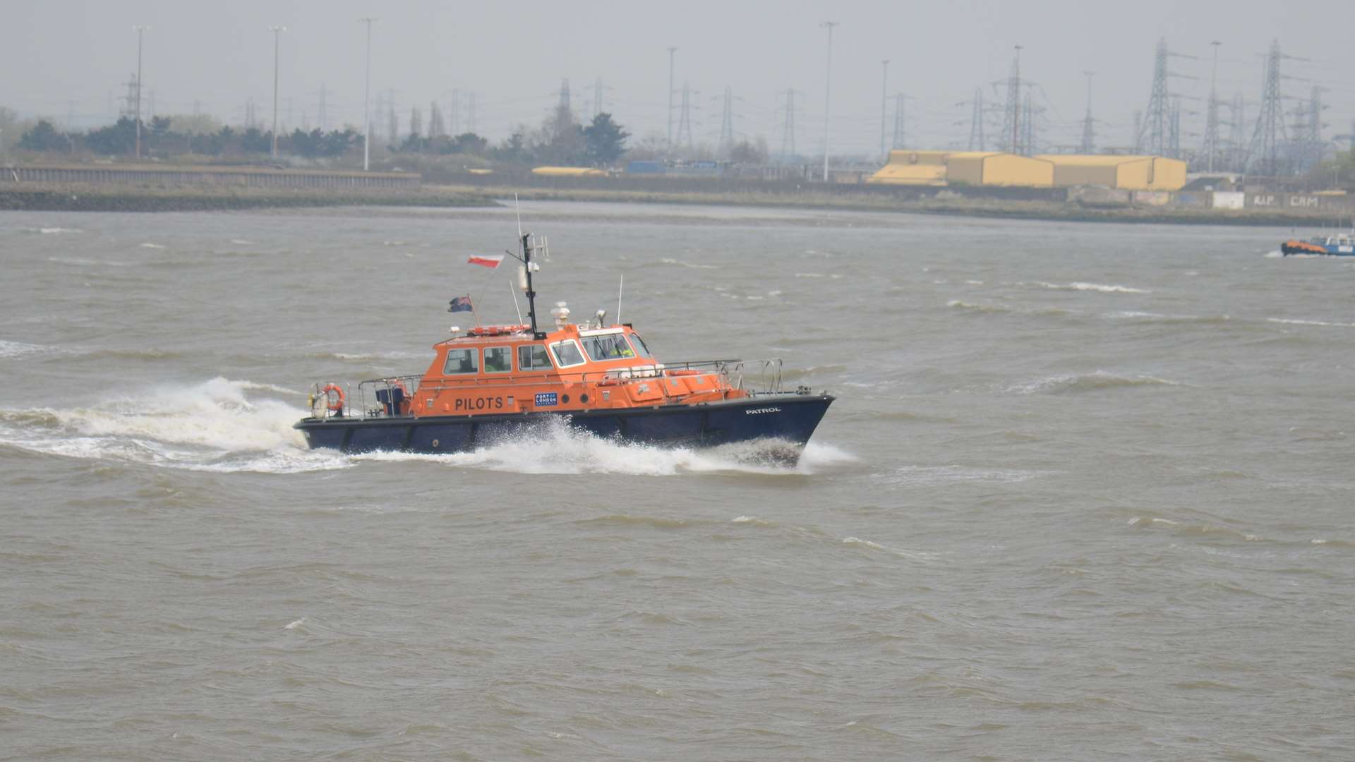The Port of London Authority Pilot's boat working off the Royal Terrace Pier