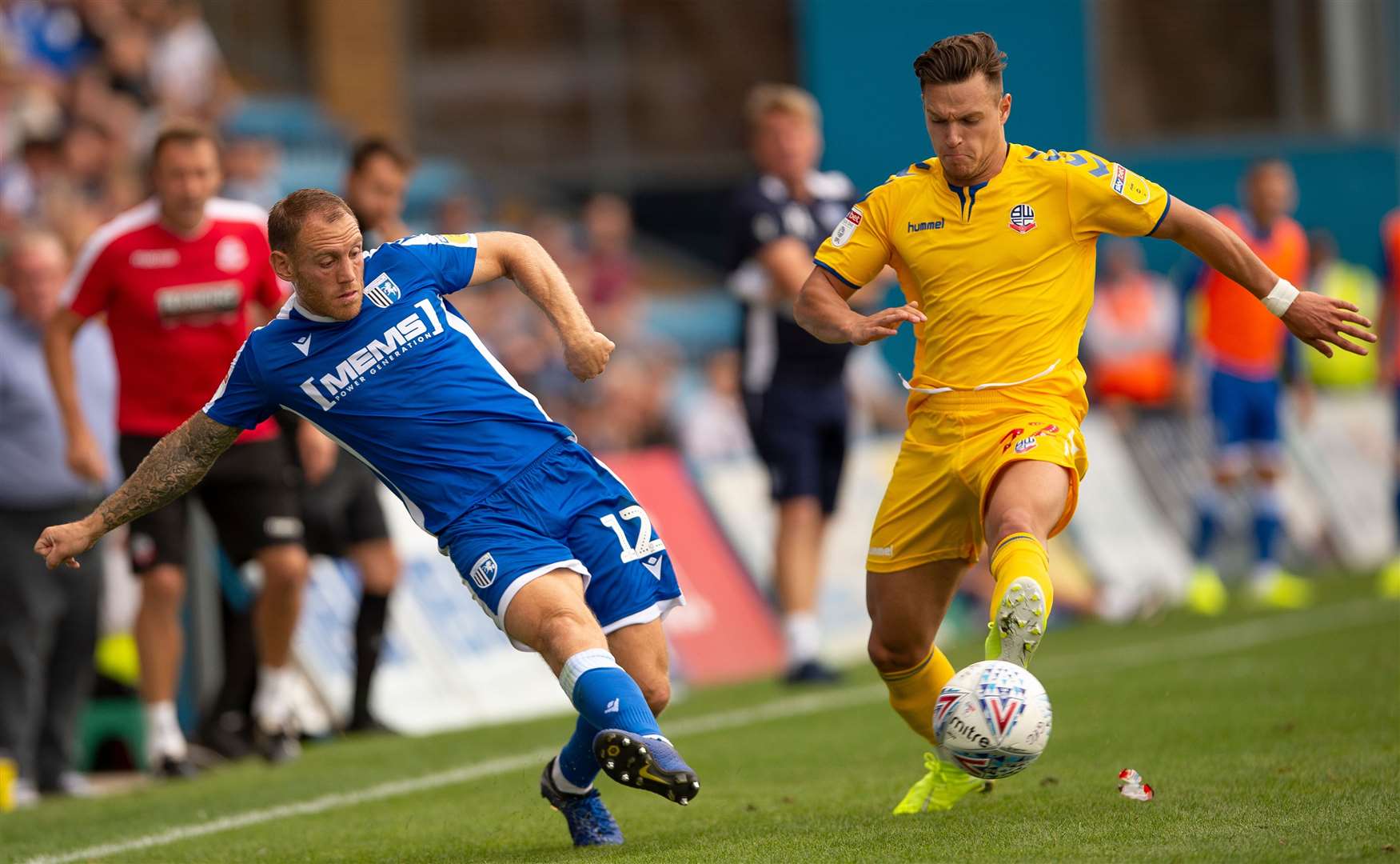 Barry Fuller in action for Gillingham last season against Bolton. Picture: Ady Kerry