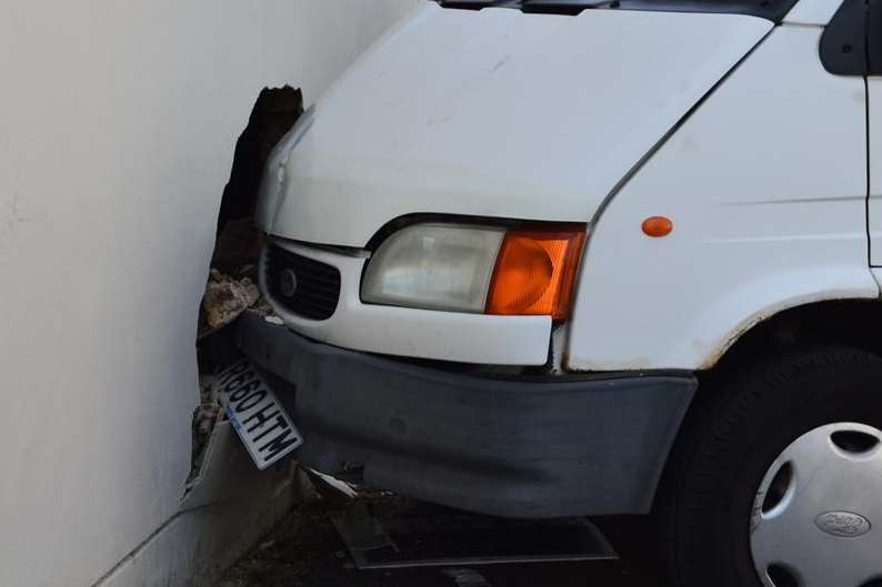 The minibus left a gaping hole in the side of Sheila Hillier’s home