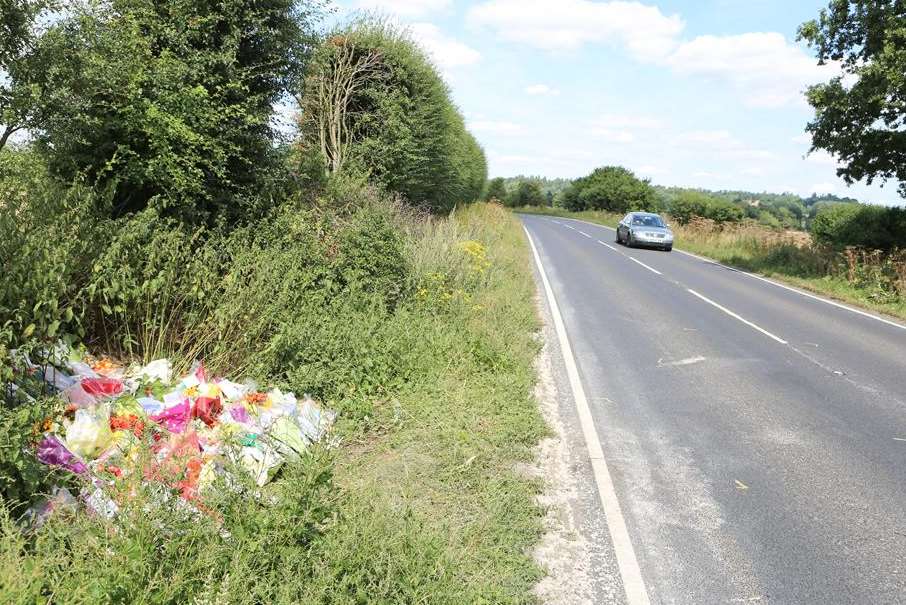 The spot on the A229 Linton Hill where Will Funnell and John Junior Forrest died in a crash