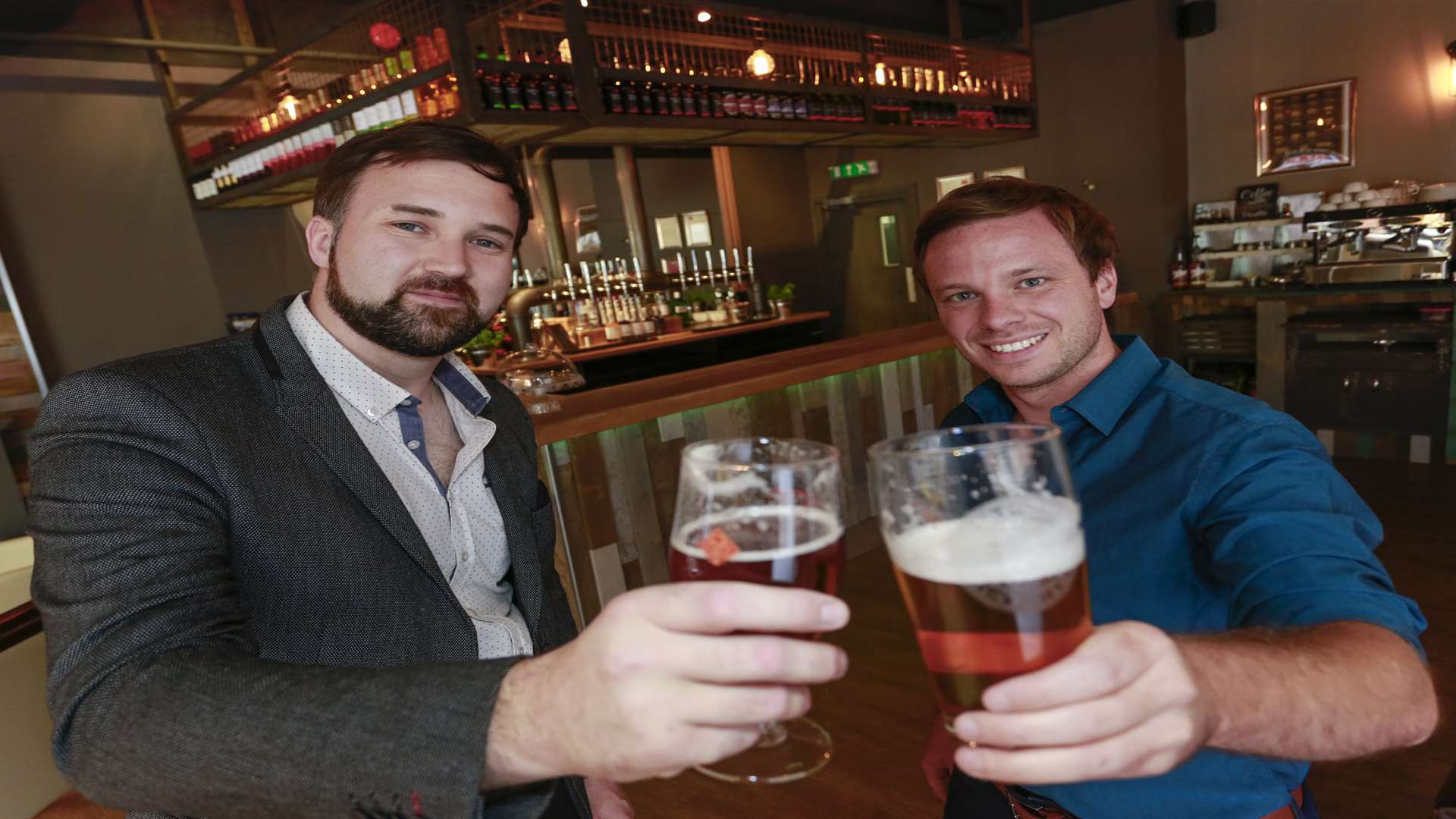 Tim Gough and David Hitch at the opening of 4Degrees Craft Bar