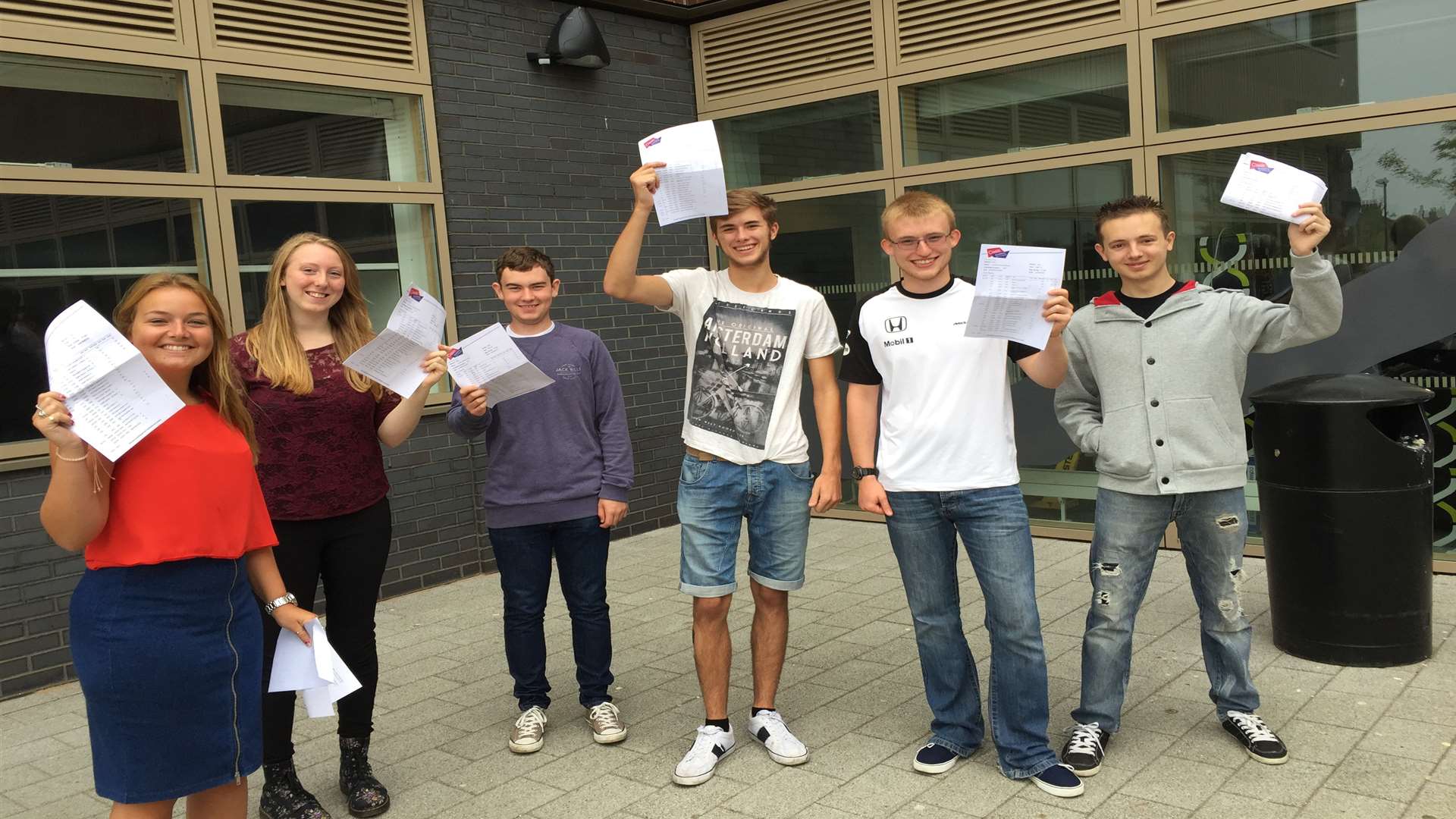 Oasis Academy Isle of Sheppey students with their results