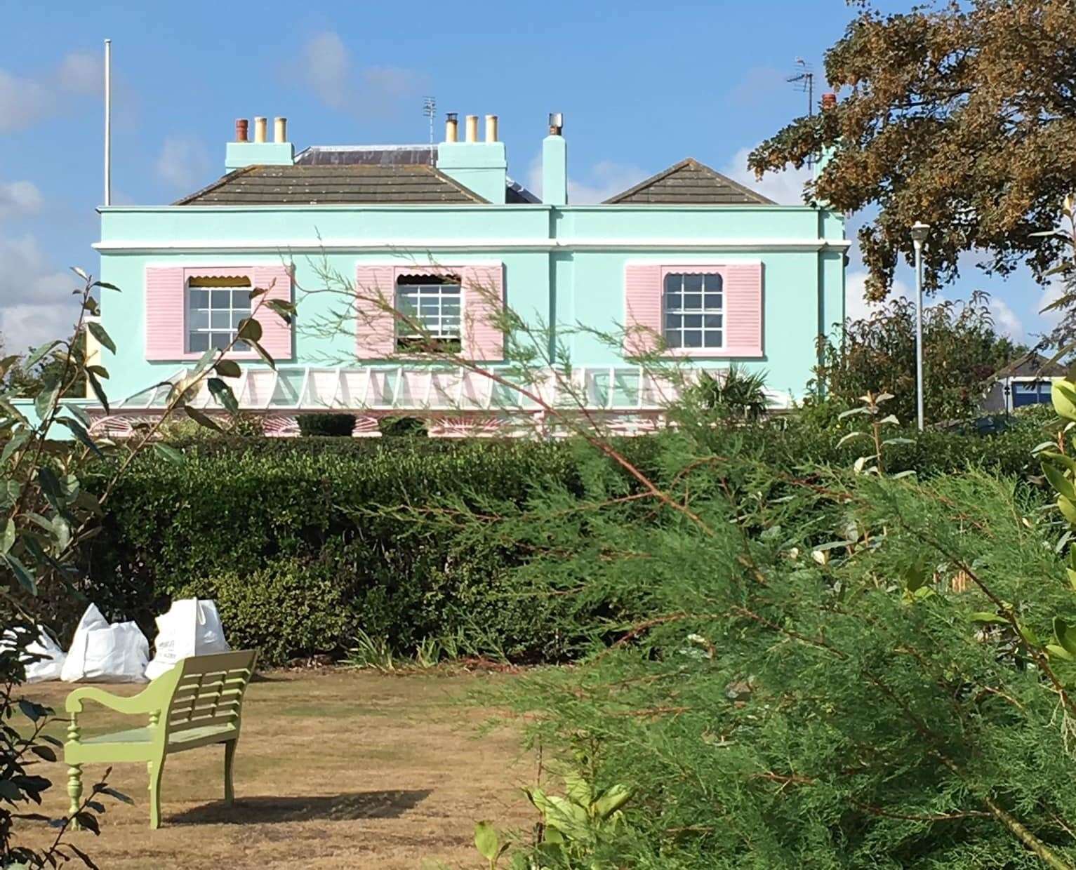 Producers have hired Coast House in Walmer for filming and painted the shutters pink Picture: Ann Priestland