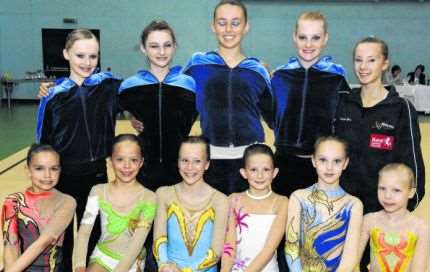 Members of the Canterbury Rhythmic Gymnasts win the Canterbury Cup at St Anselms School