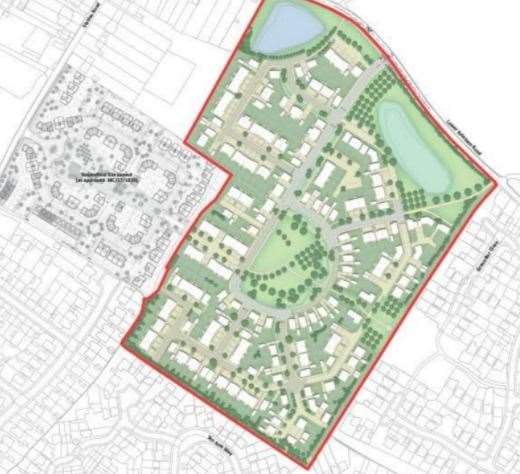 Homes proposal at a vacant 23-acre site south of Lower Rainham Road in Rainham. Picture: Peel L&P