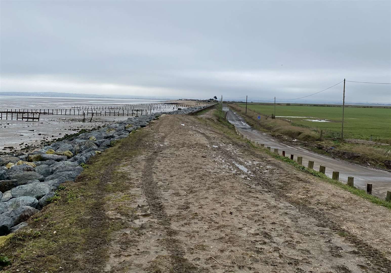 Sea defence works are being carried out along the coast, in Shellness near Leysdown