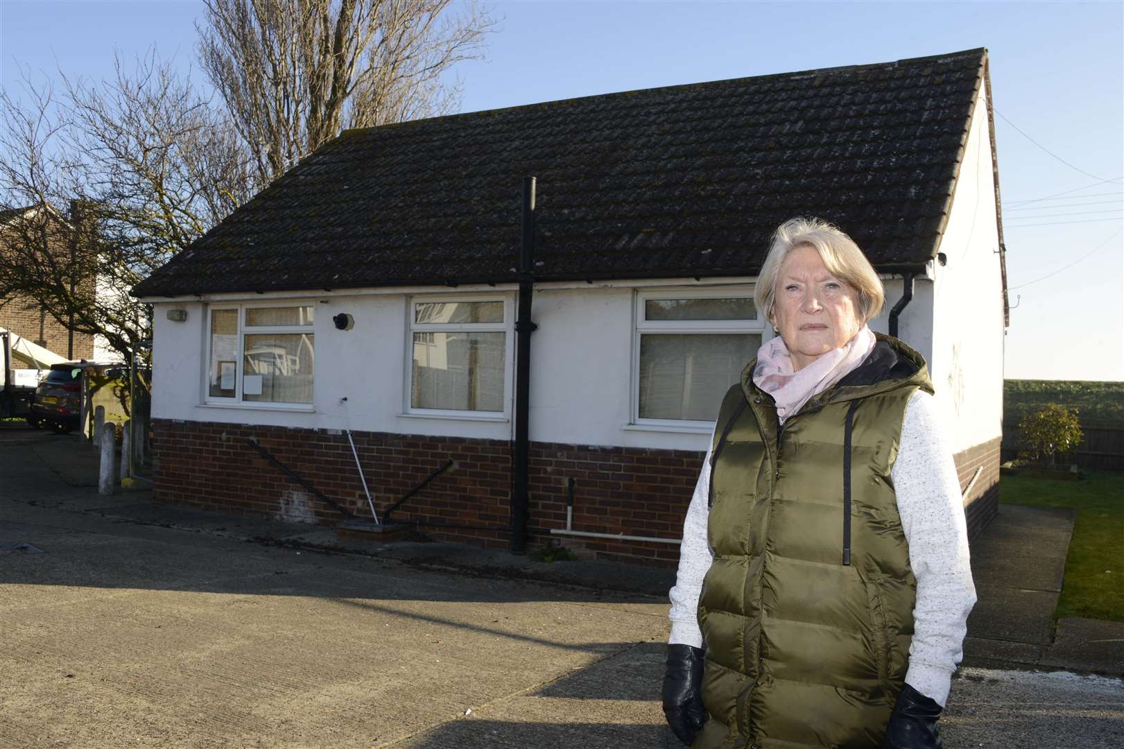 Pat Sandle outside the closed Warden Bay Surgery on Sheppey. Picture: Paul Amos