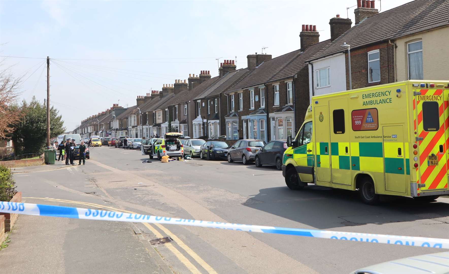 Police and paramedics were called to Tonge Road, Murston at the time of the tragedy