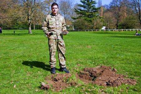 Bullets from the Second World War were dug up in Mote Park, Maidstone, when volunteers were planting trees