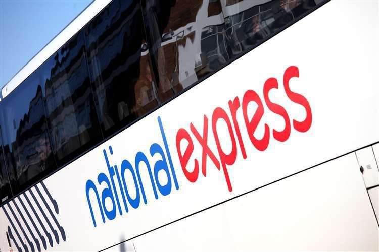 A National Express coach. Stock Image