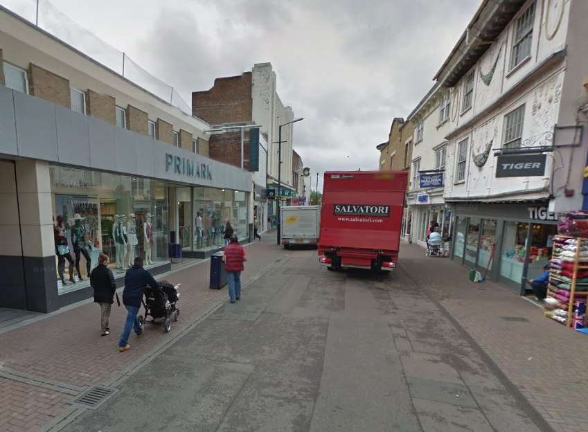 The disturbance happened in Week Street. Picture: Google Street View