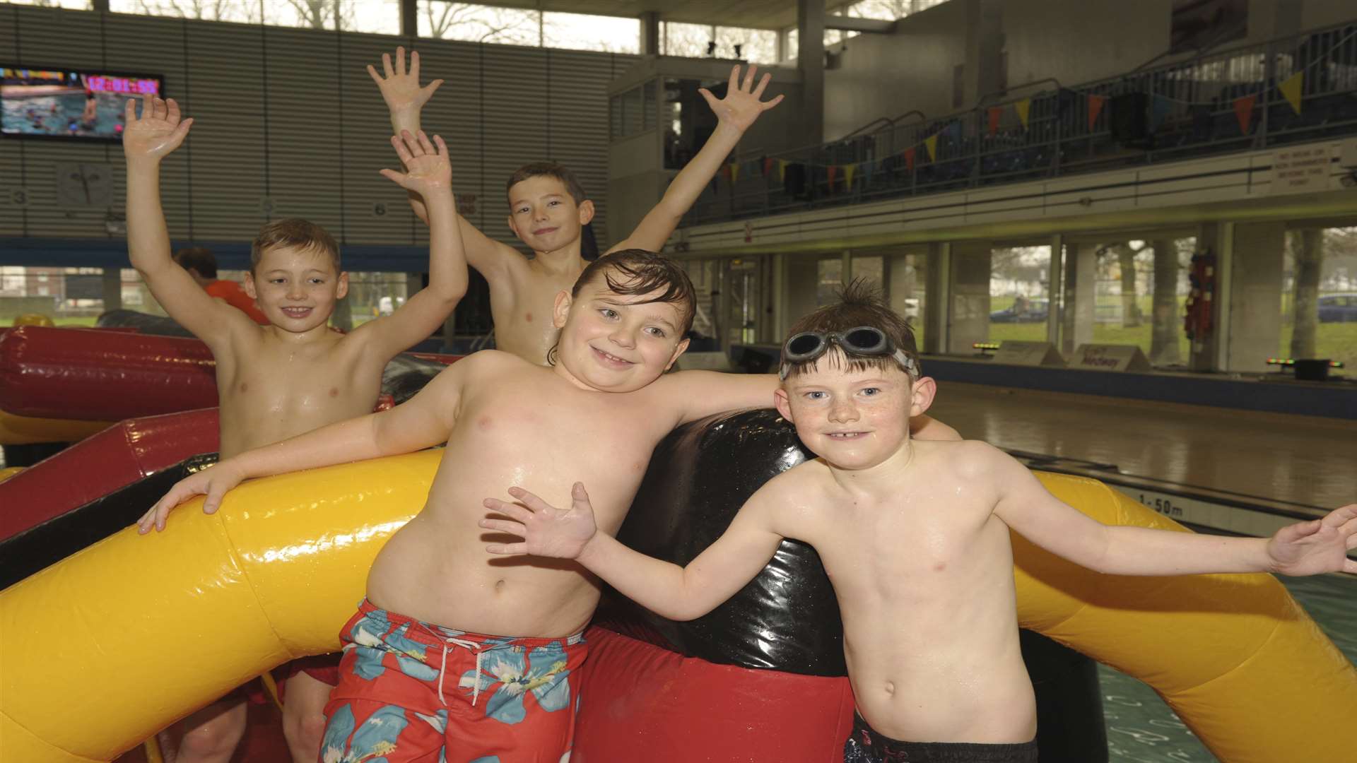 Albert, 9, Stanley, 10, Jake, 9, and Andrew, 8, at last year's Big Splash.
