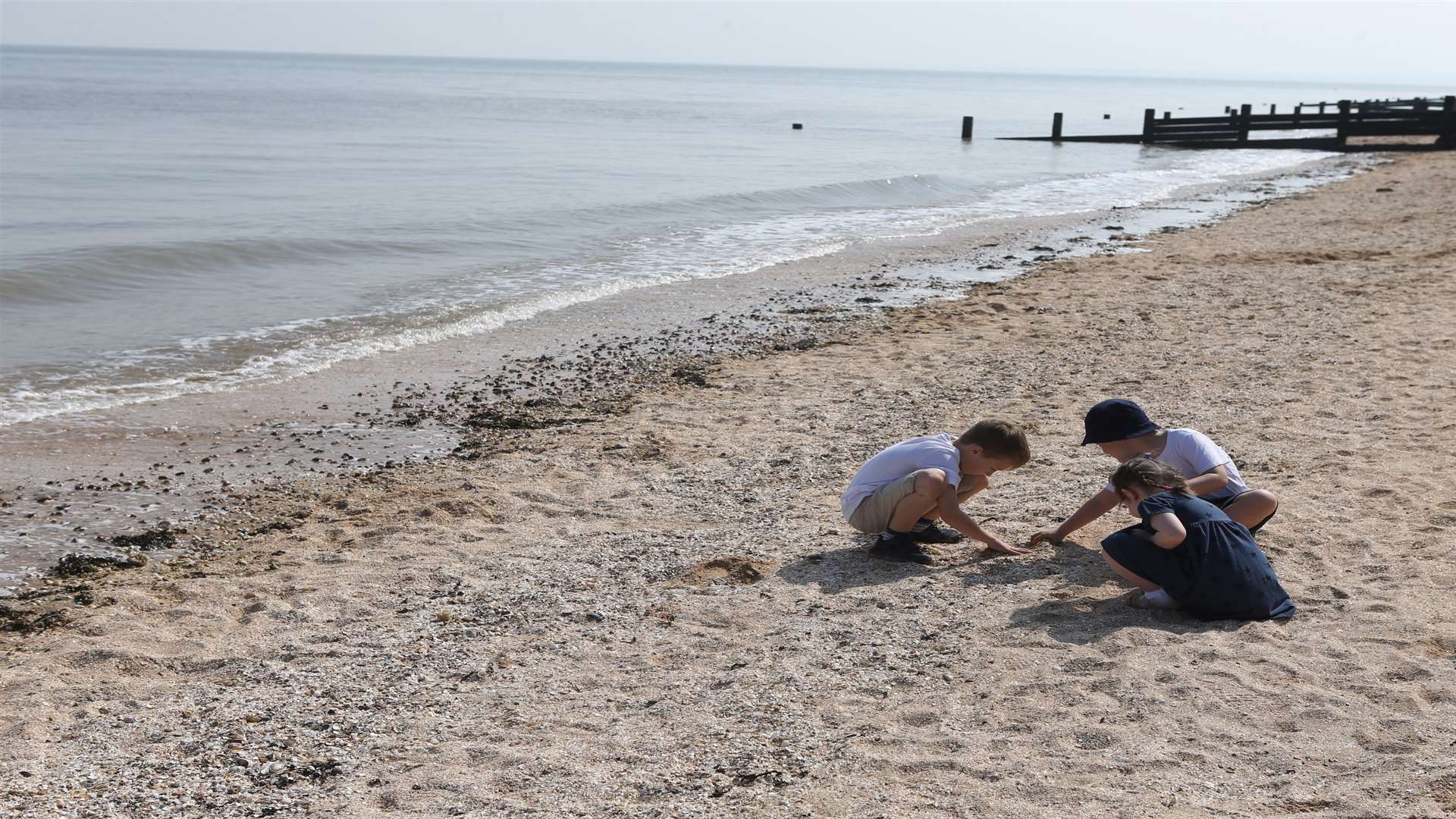 Youngsters enjoying Leysdown beach.