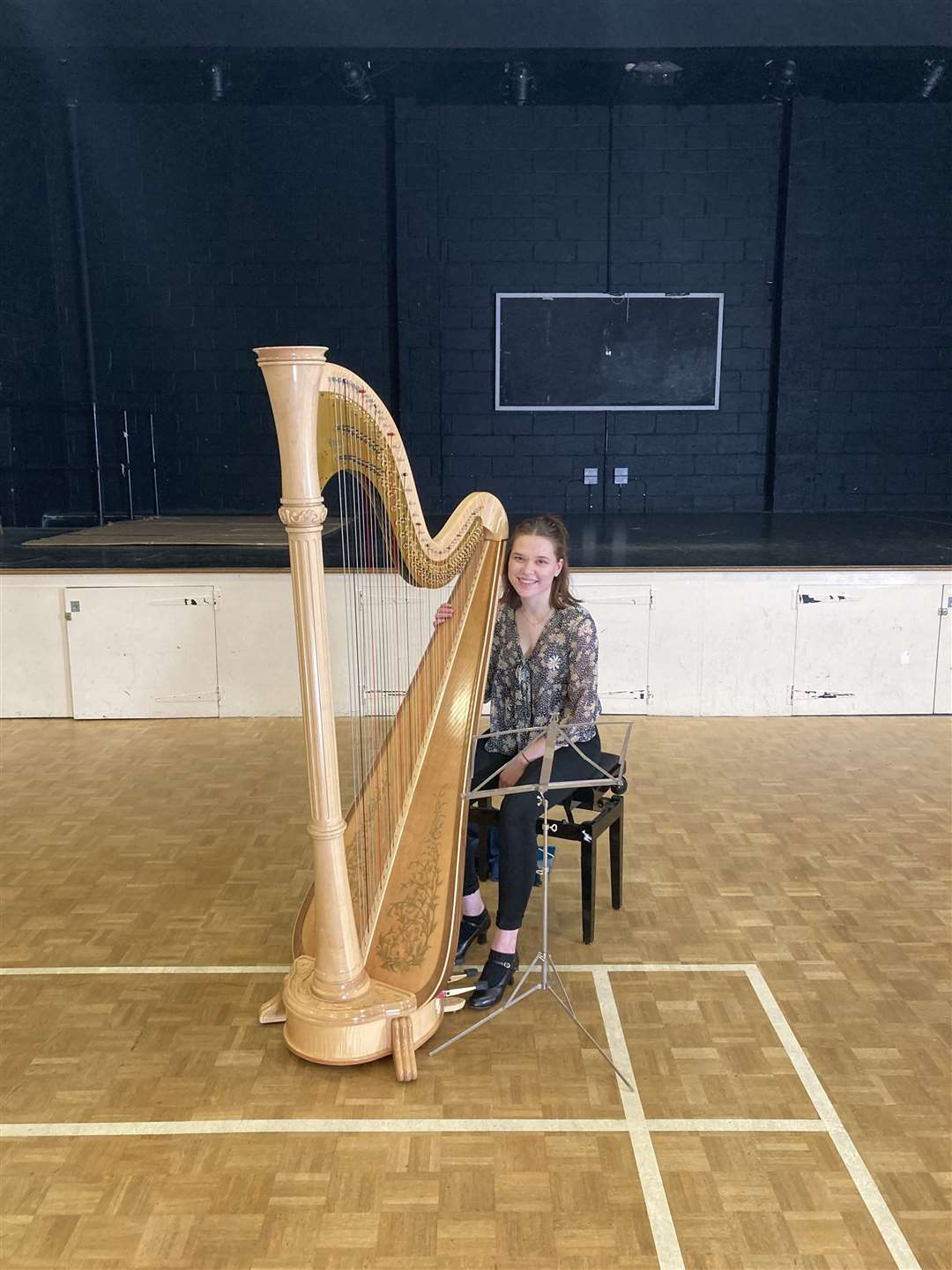 Hannah has been playing the harp since she was seven. Picture: Dakota Dibben and Harriet Howes - IRCAtoday