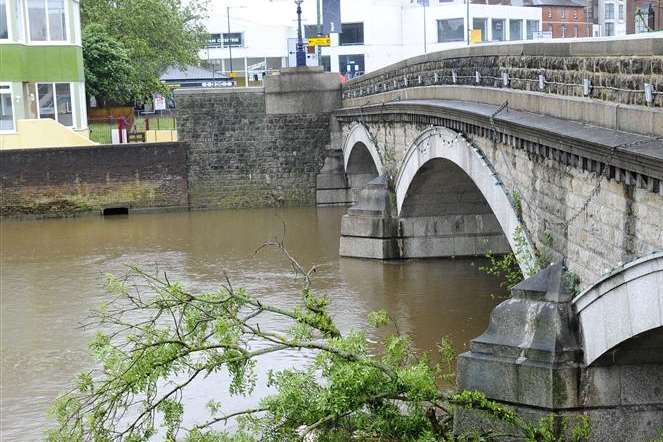 Flooding after heavy rainfall in Maidstone