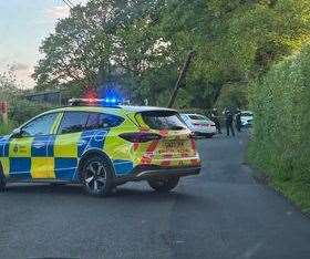 Police were called after a driver crashed into a telegraph pole in Lenham Road. Photo Craig Messenger